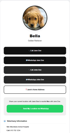 Example SmartPet Tag Profile
